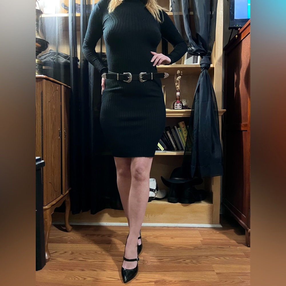 Black turtleneck dress